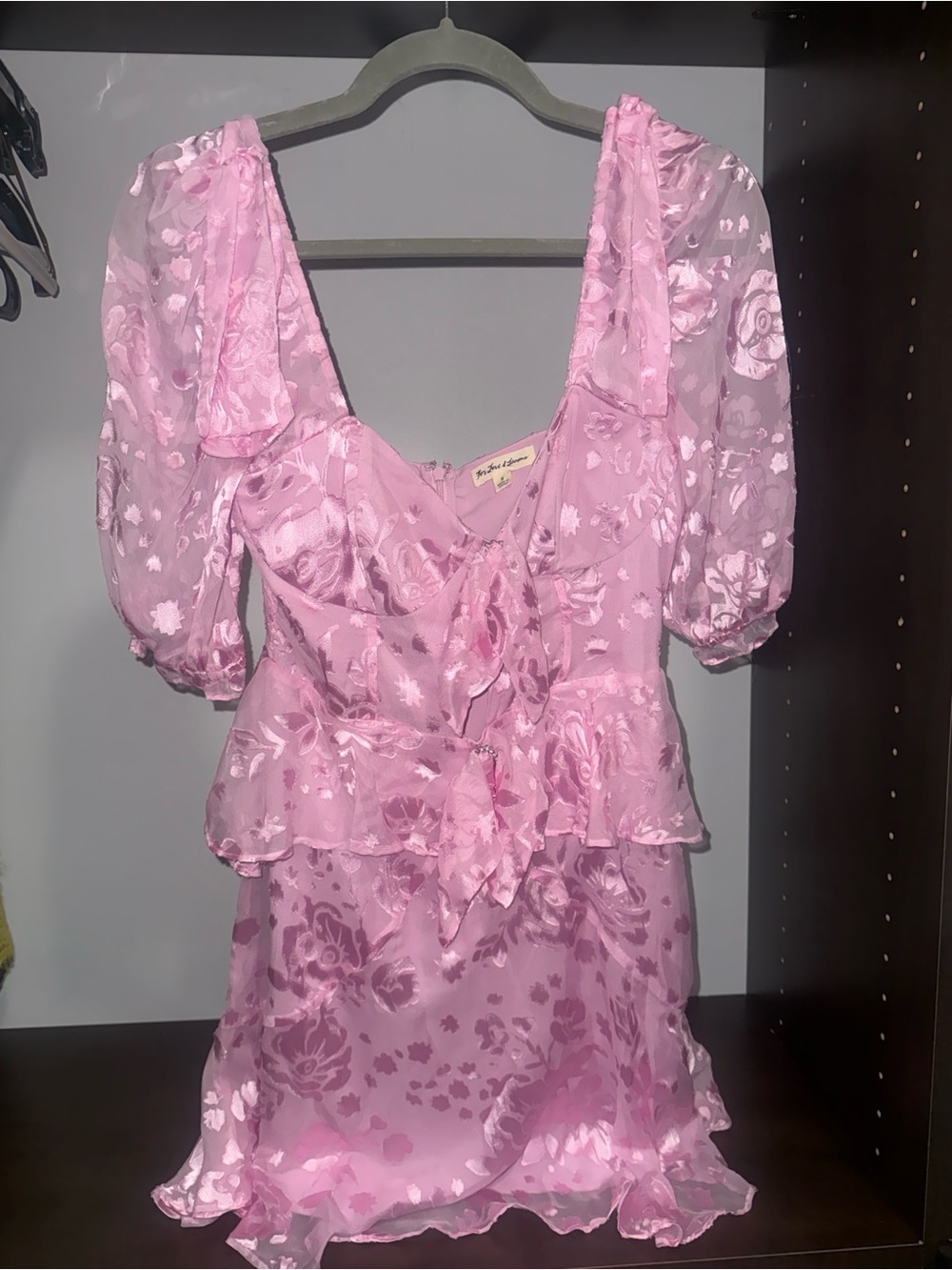 For Love And Lemons Pink Floral Ruffle Party Dress for Kids